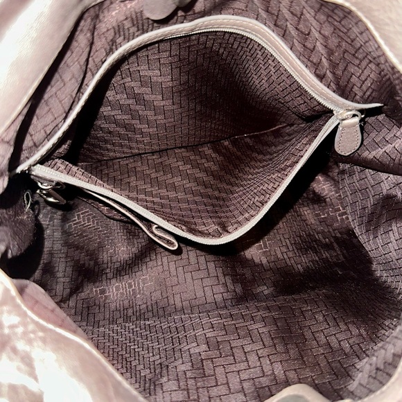 Cole Haan soft leather, pewter colored medium shoulder bag, good used condition - Picture 5 of 15